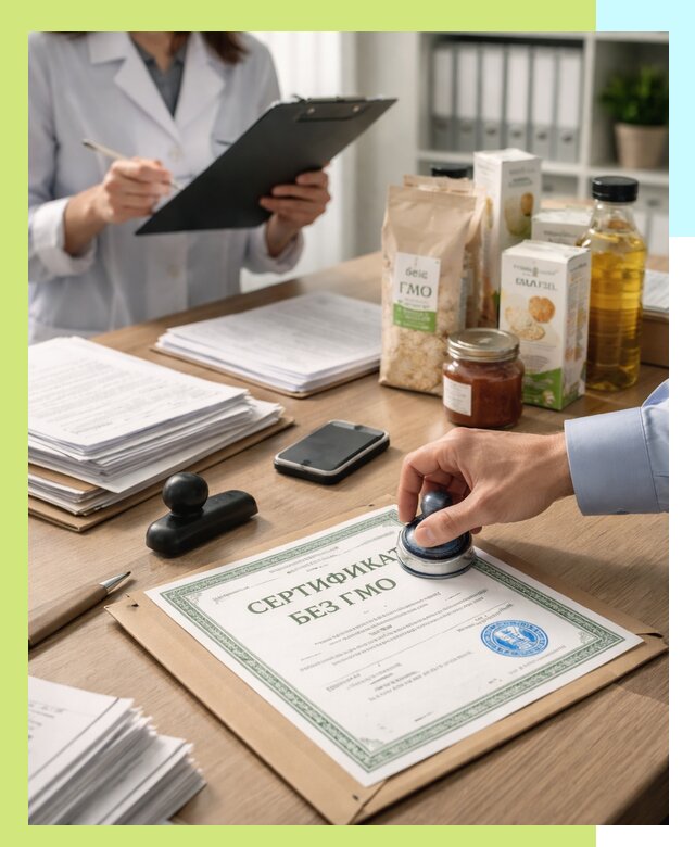 Получение сертификата Без ГМО для продукции в Волжском